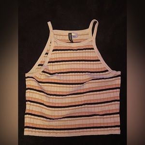 summer stripped halter tank top.